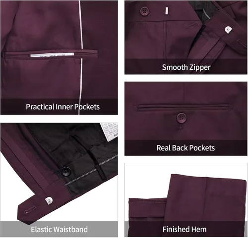 Vista 5 de WEEN CHARM - Traje de 2 botones para hombre (3 piezas)