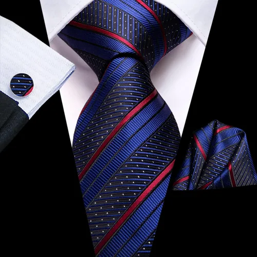 Vista 144 de Dubulle Corbata tejida de cachemira para hombre y gemelos de pañuelo para hombre, conjunto de gemelos para boda formal y negocios