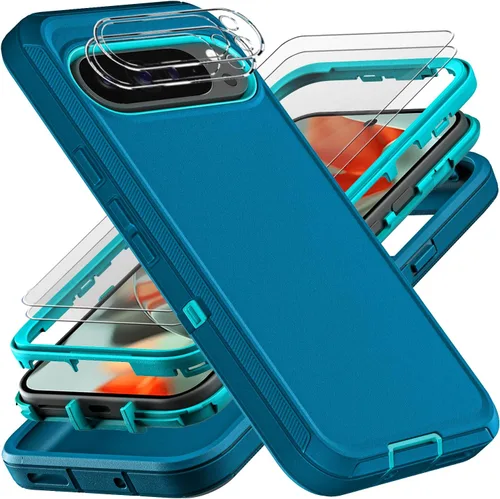 Vista 7 de YKHJKLEC Funda para Google Pixel 10 Pro XL, grado militar 3 en 1, resistente a prueba de golpes, caídas y polvo, con 2 protectores de pantalla