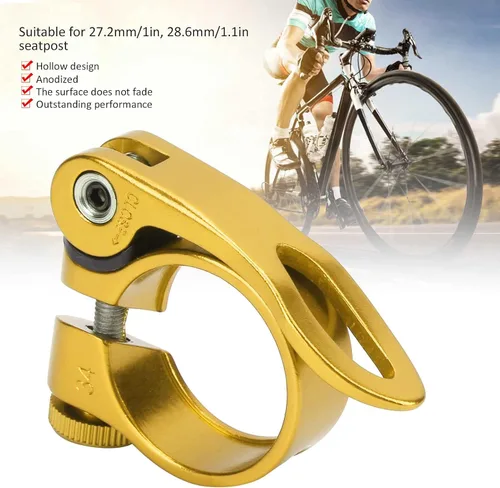Vista 2 de plplaaoo Abrazadera de tija de sillín de bicicleta, abrazadera de asiento de bicicleta de aluminio, abrazadera de asiento de liberación rápida