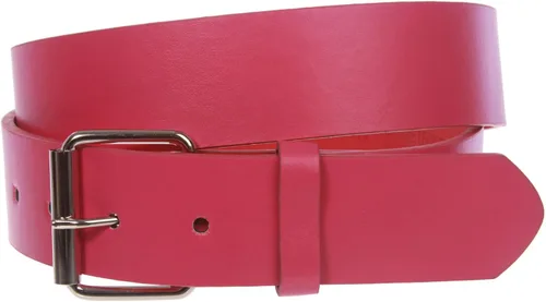 Vista 20 de Beltiscool 1 1/2" (38 mm) Snap On Plain Leather Jean Belt con hebilla de rodillo Amarillo