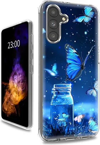 Vista 21 de Funda transparente para Samsung A15 5G de 6.5 pulgadas, doble capa protectora a prueba de golpes de PC transparente de silicona suave
