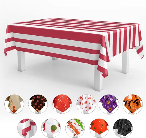 Vista 52 de Grandipity Mantel de plástico desechable de calidad prémium para fiestas con temática de globos de cumpleaños, 1 paquete, 54 x 108 pulgadas, mantel