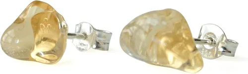 Vista 15 de Pendientes de botón de cristal de piedra natal para mujer y hombre - Plata esterlina