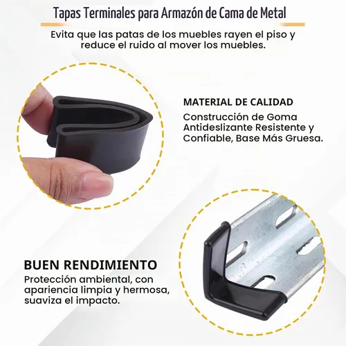 Vista 3 de Fuoequl Protector de guardias de marco de cama 1-1/2" x 1-1/2