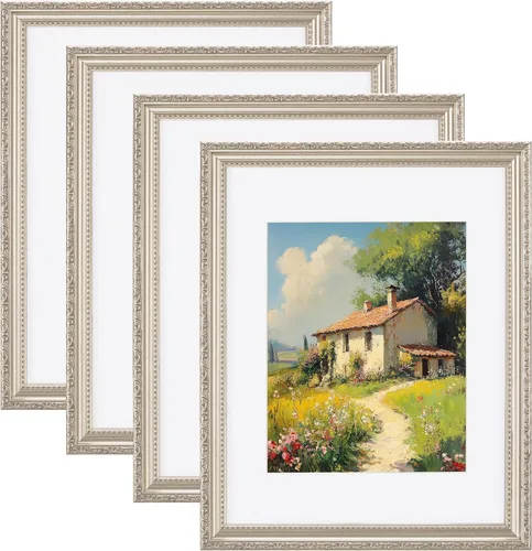 Vista 58 de eletecpro 8x10 Vintage Picture Frame, Glass Cover, Gold, 4-Pack Dorado
