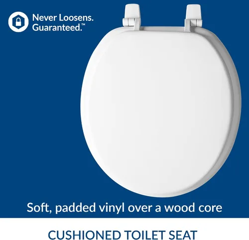 Vista 2 de Mayfair 11 000 Economy Soft Cushion - Asiento de inodoro redondo, color blanco