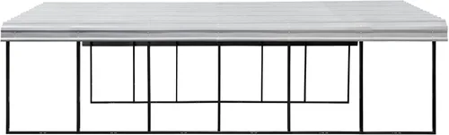 Vista 17 de Cochera de Arrow de acero galvanizado, kit de cochera metálica para dos autos, 20' x 24' x 7', color cáscara de huevo Eggshell