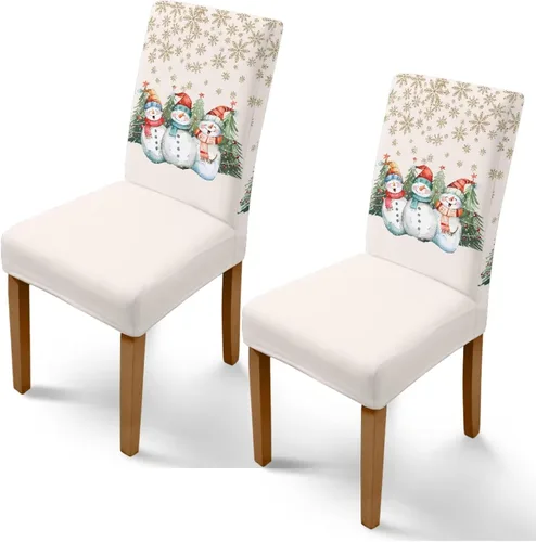 Vista 33 de Rnyleeg Juego de 1 fundas navideñas para sillas de comedor, color azul oscuro, fundas protectoras extraíbles y lavables para sillas de cocina
