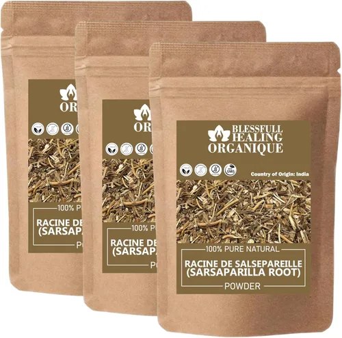 Vista 3 de Blessfull Healing Polvo orgánico de raíz de zarzaparrilla 100% puro y natural, 3.52 onzas cada uno (paquete de 2) = 7.05 oz, vegano