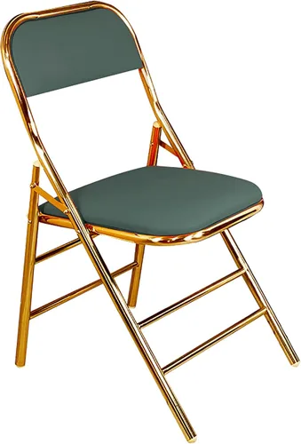 Vista 12 de QQXX Silla plegable con asiento acolchado de piel sintética, silla plegable portátil de metal con respaldo, silla de oficina básica, silla de Negro