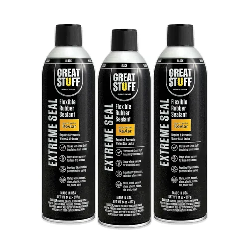 Vista 10 de Great Stuff™ Extreme Seal - Aerosol sellador de goma flexible, protege las superficies de fugas de agua y aire, construido con Kevlar, negro, 14