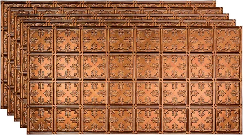 Vista 10 de FASÄDE - Panel adhesivo para techo de vinilo decorativo con estilo/patrón tradicional de 2 x 4 pies en plata entrecruzada (paquete de 5)