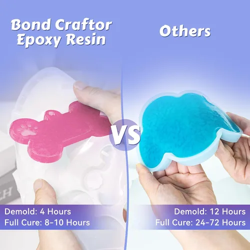 Vista 4 de Bond Craftor - Resina epoxi de curado rápido, 64 onzas, kit de resina de fundición transparente Ideal para manualidades, proyectos de bricolaje