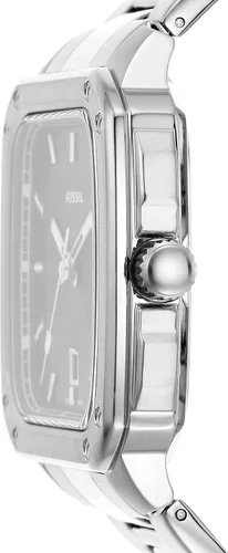 Vista 2 de Fossil Reloj cuadrado de acero inoxidable con inscripción de cuarzo para hombre