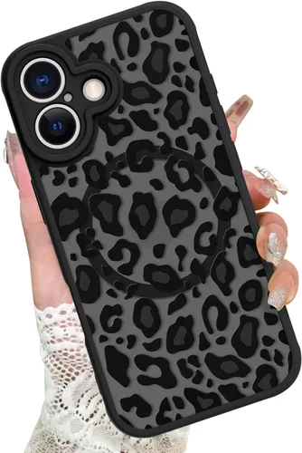 Vista 54 de KANGHAR - Funda para iPhone 11 [Compatible con Magsafe] Patrón estampado de leopardo Lindo guepardo Funda protectora magnética para niñas, mujeres