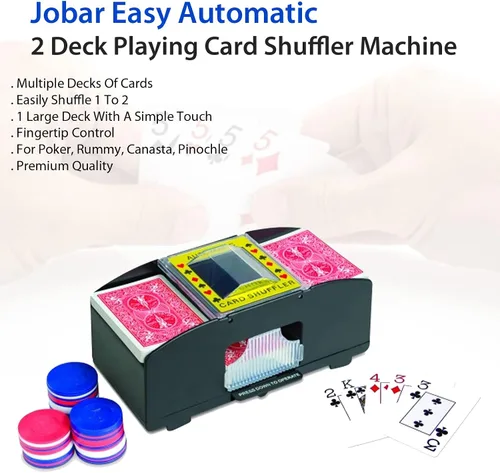 Vista 4 de Jobar Máquina barajadora de cartas de juego automática fácil de 2 cubiertas