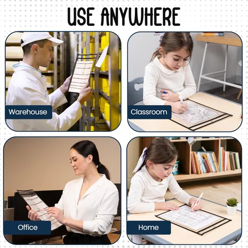 Vista 5 de Essex Wares - Paquete de 4 soportes para boletos de trabajo (negro) - Uso en tu negocio o en un aula. Se adapta fácilmente a hojas de papel estándar