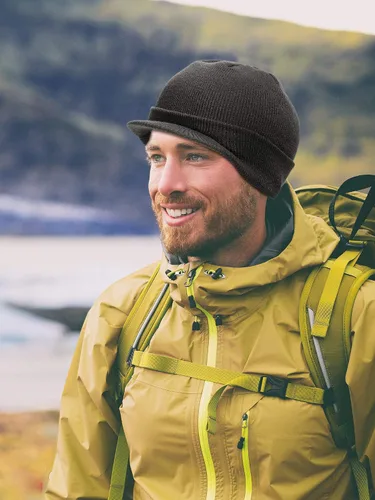Vista 6 de SATINIOR Gorro de punto de invierno para hombre con ala gorra, cálido y grueso para exteriores