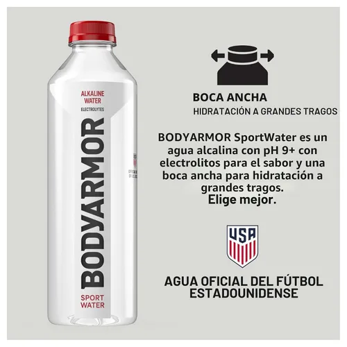 Vista 5 de BODYARMOR SportWater Agua alcalina, agua embotellada de alta alcalina, pH 9+, 1 litro (paquete de 6), paquete de agua refrescante con electrolitos