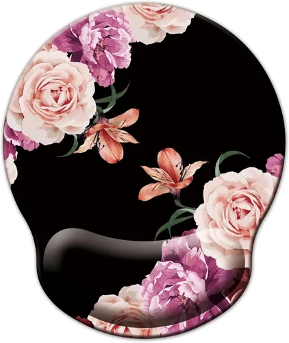 Vista 14 de Alfombrilla de mouse con soporte de muñeca, alfombrilla de mouse ergonómica con cojín de espuma viscoelástica para reposamuñecas, base de goma