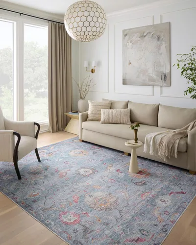 Vista 16 de Loloi Elysium Collection ELY-03 - Alfombra de área carbón/multi de 7'-6" x 9'-6