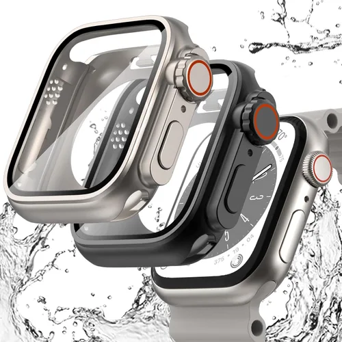 Vista 10 de WINGLE Funda impermeable 2 en 1 para Apple Watch de 1.732 pulgadas (1.732 in) Series 6, 5, 4 SE 【Parece Apple Watch Ultra】, paquete de 2 cubiertas
