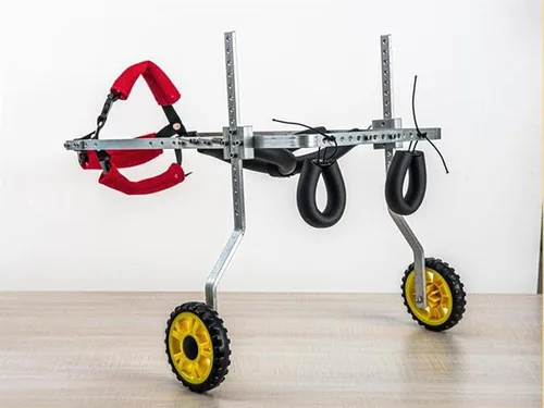 Vista 5 de PAREKS Silla de ruedas para perro totalmente compatible con patas traseras, silla de ruedas para perros pequeños y medianos, soporte de espalda