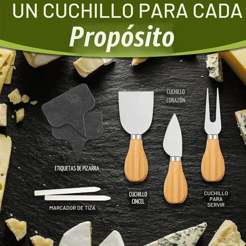 Vista 4 de NutriChef Set de tabla de queso de bambú natural con taza de condimentos extra grande de bonificación - Tamaño 100% orgánico para el hogar, plato