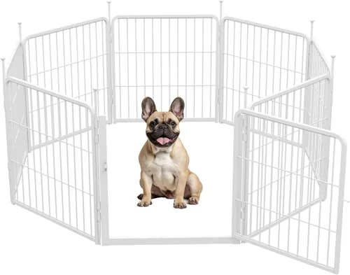 Vista 26 de SunsGrove Corralito para perros de interior, 24 pulgadas, 2 paneles, corralito de juego para cachorros, para interiores, fácil instalación, valla