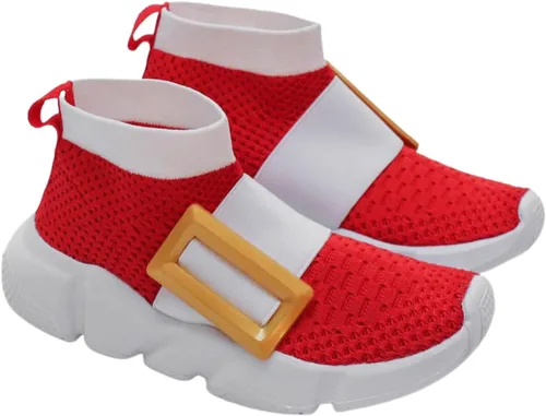Vista 4 de Sonic Shoes, zapatos sónicos para niños y niñas con hebilla amarilla, tenis sónicos ligeros y transpirables para correr y caminar, tallas para niños