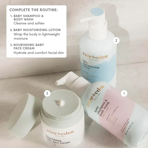 Vista 2 de Evereden Crema facial nutritiva para bebé, 1.7 onzas, loción facial no tóxica y sin fragancia Crema hidratante para bebés rica y no grasa