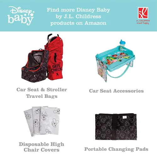 Vista 5 de Disney Baby by J.L. Childress - Toldo infantil para asiento de automóvil, para sombra del sol, tela transpirable, lavable a máquina, diseño Mickey
