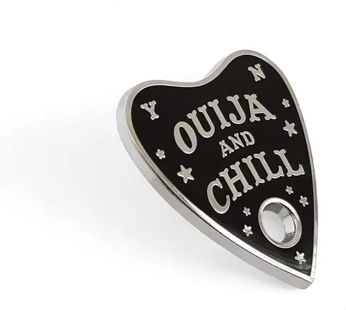 Vista 2 de Pinsanity Funny Ouija and Chill Planchette - Pin de solapa esmaltado, Cobre Plata Latón, Sin gemas.