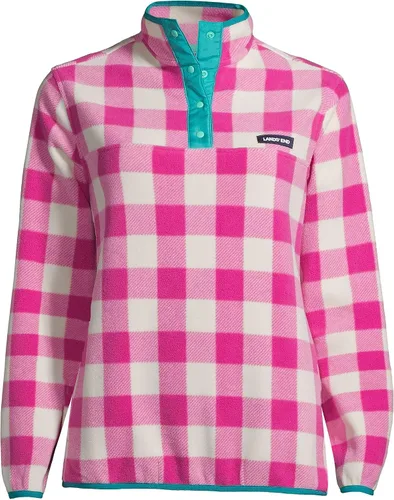 Vista 5 de Lands' End Suéter alto Heritage de forro polar con cuello a presión para mujer