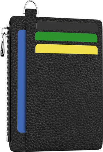 Vista 20 de Hancynir Cartera delgada para mujer con soporte para tarjetas de crédito RFID, pequeña mini funda para tarjetas con bolsillo frontal de PU, cartera