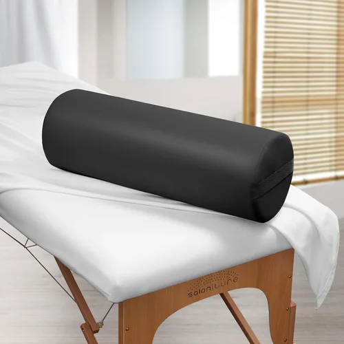 Vista 5 de Saloniture Almohadilla Cilíndrica Jumbo Redonda para Mesa de Masaje - 26 x 9 Pulgadas - Negro
