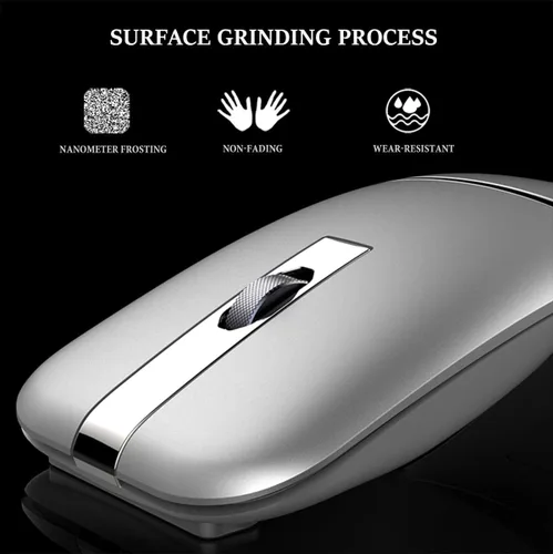 Vista 6 de Ratón de arco inalámbrico Bluetooth, modelo dual (2.4 G + BT5.1), mouse plegable giratorio para Microsoft, ratones portátiles recargables