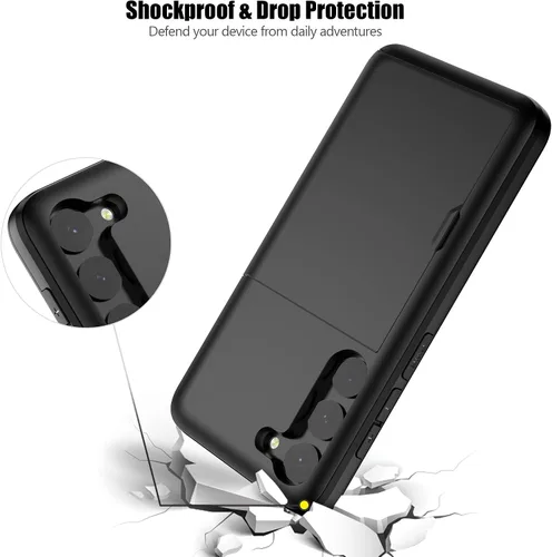 Vista 5 de Nvollnoe Funda para Samsung S23 con tarjetero 5G de 6.1 pulgadas, delgada, de doble capa, resistente, protector para Galaxy S23, funda con ranura