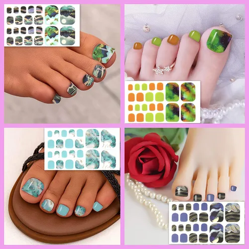 Vista 3 de 440 puntas, 20 hojas de calcomanías de uñas de gel para mujeres, calcomanías de uñas de gel con estampado de mármol, tiras autoadhesivas de esmalte