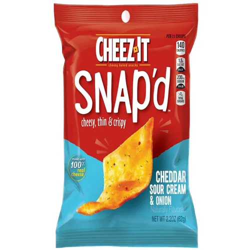 Vista 12 de Cheez-It Snap'd - Pasabocas horneados de doble queso, bolsa de 3.6 onzas (paquete con 6 bolsas)