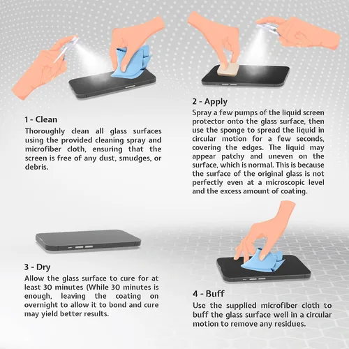 Vista 4 de ProofTech SPRAY ON Protector de pantalla de vidrio líquido para hasta 10 dispositivos, resistente a arañazos y grietas, nanoprotección para todos