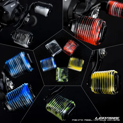 Vista 5 de LEO 10 piezas de goma para carrete de pesca, funda antideslizante para perilla de cebo de cebo 5 pares en paquete de 5 colores (5 colores mezclados)