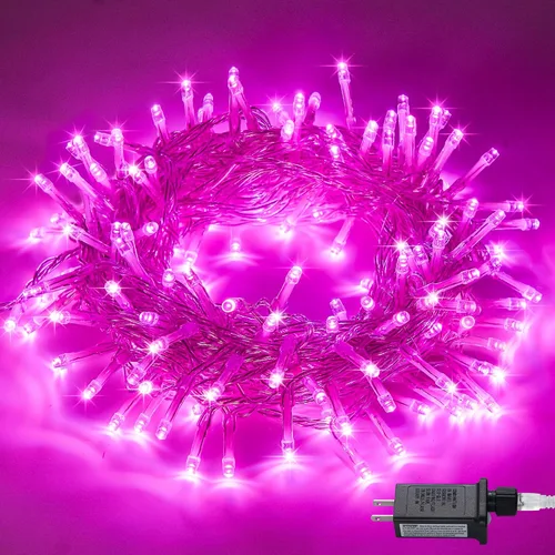 Vista 54 de JMEXSUSS - Tira de 100 luces led para interiores, 8 modos, enchufables, parpadeantes, 33 pies, luces navideñas para exteriores, a prueba de agua