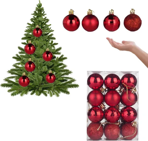 Vista 10 de Esferas colgantes para árbol de Navidad, 24 adornos irrompibles, plástico de 1.6 pulgadas, irrompible, Navidad, boda, fiesta, vacaciones, Negro