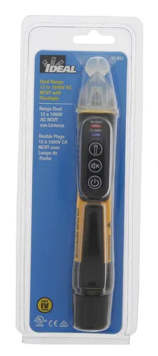 Vista 9 de IDEAL Electrical 61-657 - Probador de Voltaje de Doble Rango 12-1000V AC NCVT con Linterna