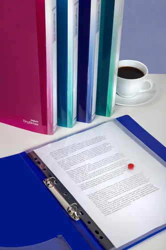 Vista 4 de Snopake Cartera Popper A4 Polyfile RingBinder – Transparente [Pack de 5] Ref: 12566