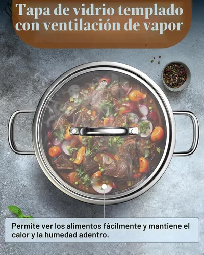 Vista 5 de Cook N Home Olla de acero inoxidable revestido de tres capas de 4 cuartos