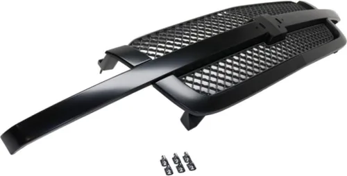 Vista 6 de Para Chevy Silverado 1500/2500 HD Grille Assembly 2003 04 05 2006 Inserto de malla Carcasa pintable con inserto gris con barra central