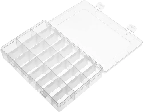 Vista 11 de Heyiarbeit Caja de almacenamiento de componentes, 10 rejillas de plástico fijas para componentes electrónicos, cajas de herramientas, color blanco